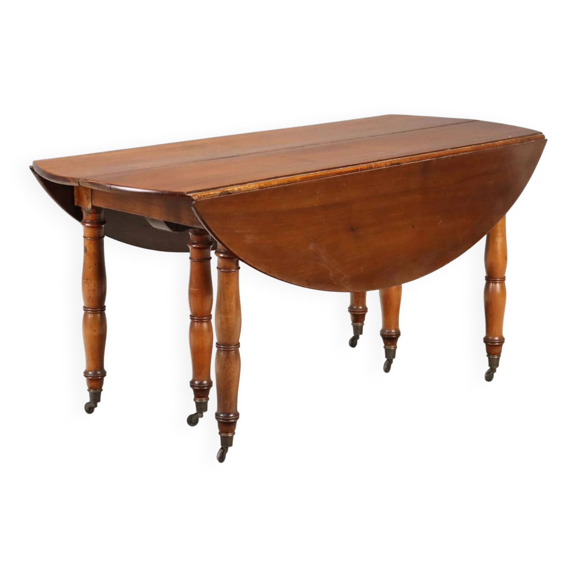 Table ancienne extensible en noyer, Italie, XIXe siècle