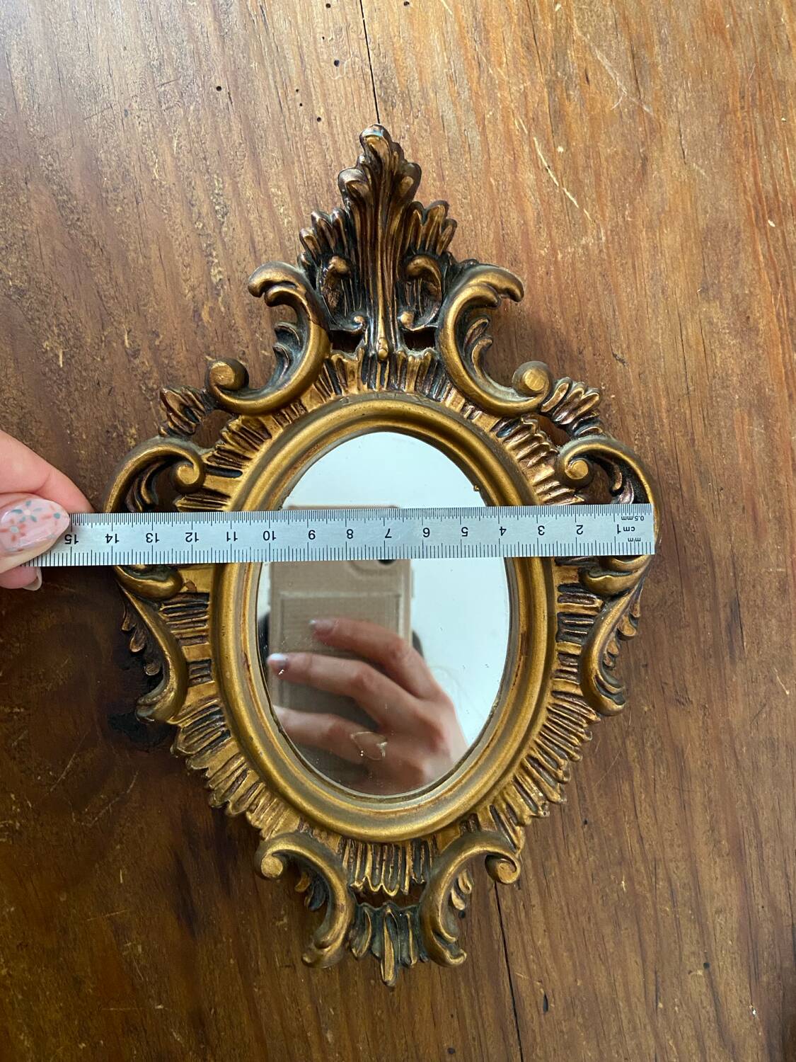Antique vintage resin mirror