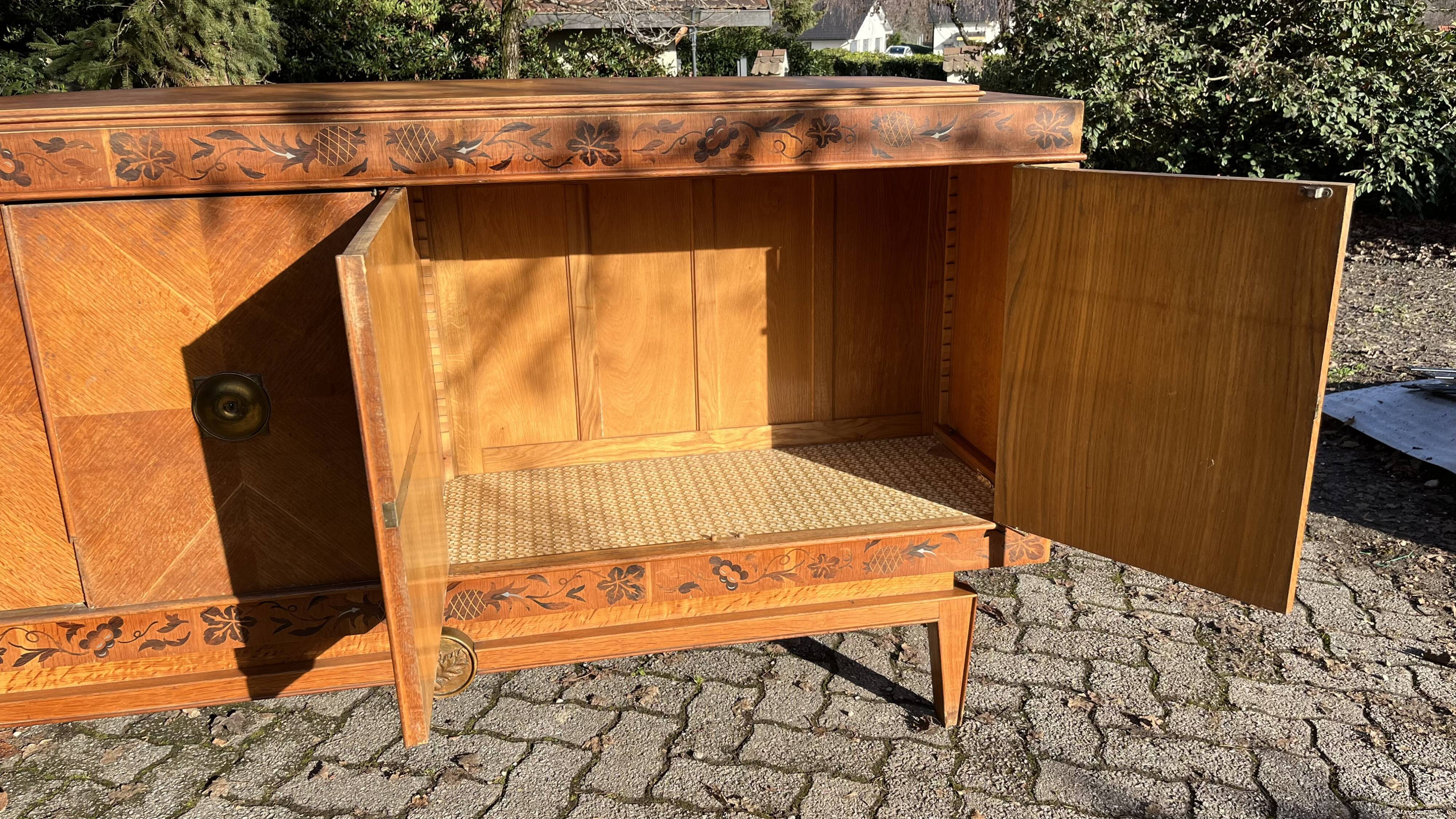 Oak and marquetry row 50s