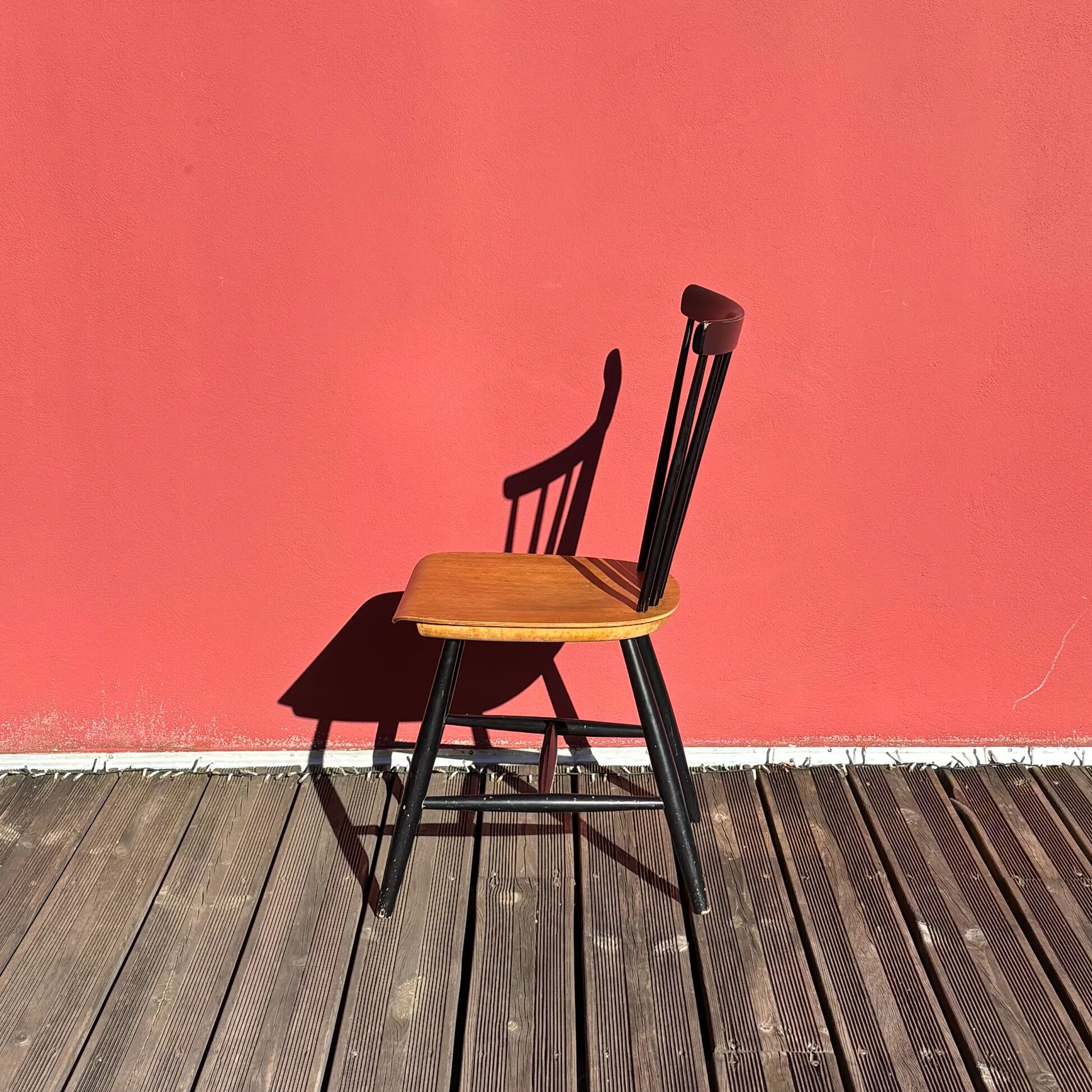 Set of 4 chairs by Sven-Erik Fryklund for Hagafors, Sweden, 1960s.