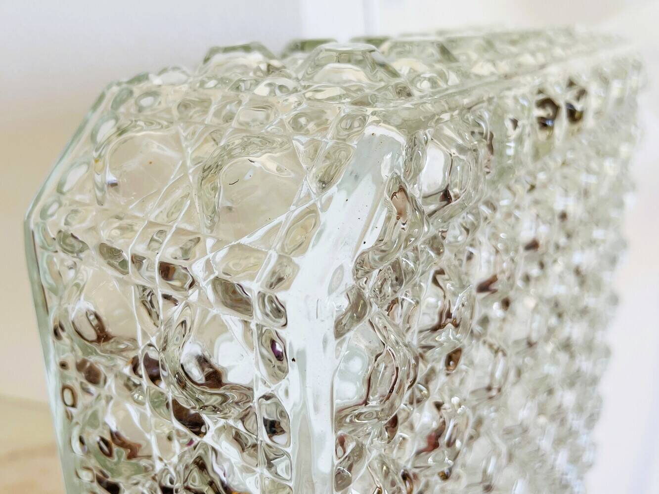 Square glass flush mount light ceiling or wall