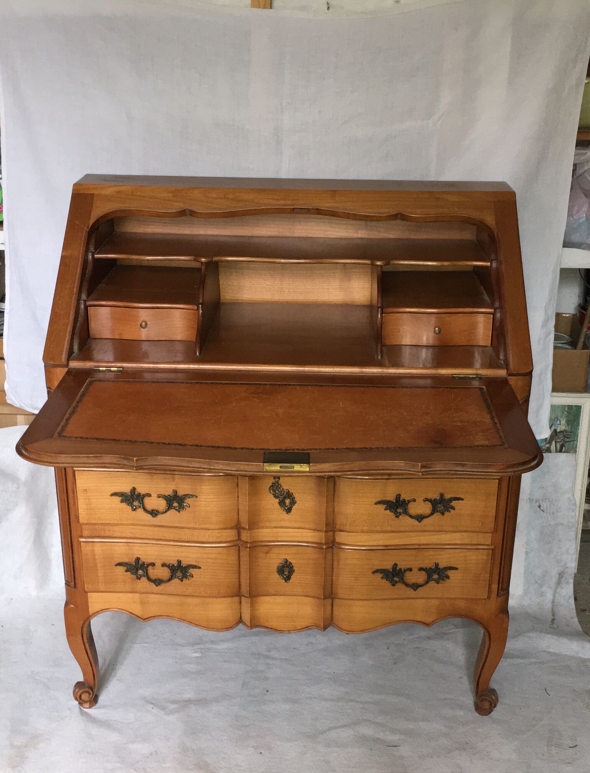 Louis XV-style cherry secretary