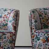 Set of curved Danish club chairs from the mid-century, Viggo Boesen style, 1940s.