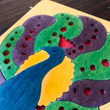 Wooden puzzle peacock pattern