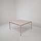 Italian Square Travertine Coffee Table with Steel Base, 1980's