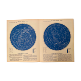 Lithographie ancienne carte du ciel nocturne de 1951 (grand format)
