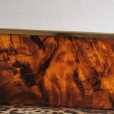Tortoiseshell and brass lucite magazine rack
