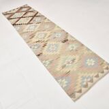 3x10 Pink & Cream Vintage Kilim Runner Rug, 81x306Cm