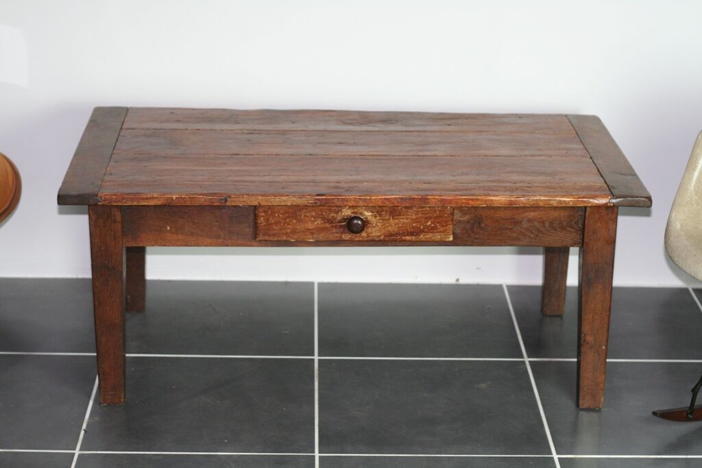 Rustic farm house table with one drawer 1930