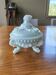 Vintage opal white glass bonbonnière