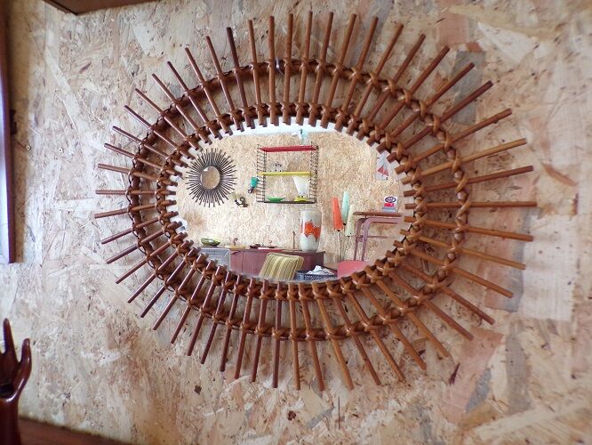 Rattan mirror
