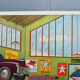 Educational school poster nightingale front / back "The station" and "at the mechanic's"