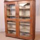 Old art deco showcase in Burmese teak patina original interior swine