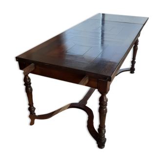 Dining table wood inlaid rock bobois