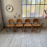 Set of 4 Daumiller pine chairs