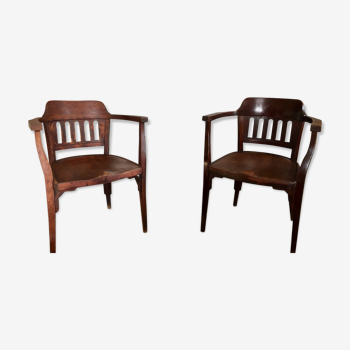 Pair of Bistro armchairs J - J Kohn