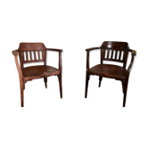 Paire de Fauteuils de bistrot J-J Kohn
