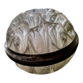 Glass flower pick set in a ring