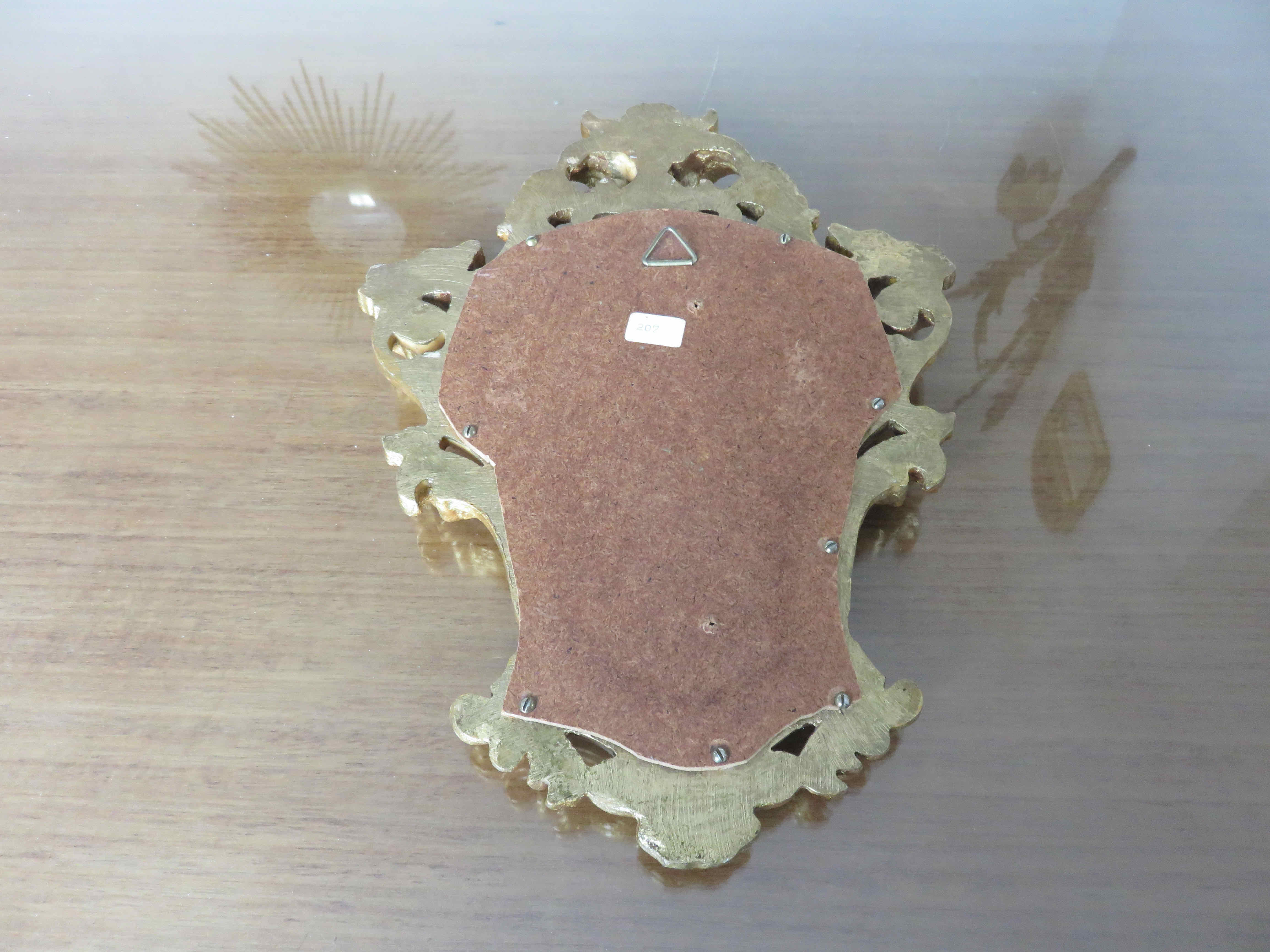 Baroque style mirror in gilded resin 60s 70s