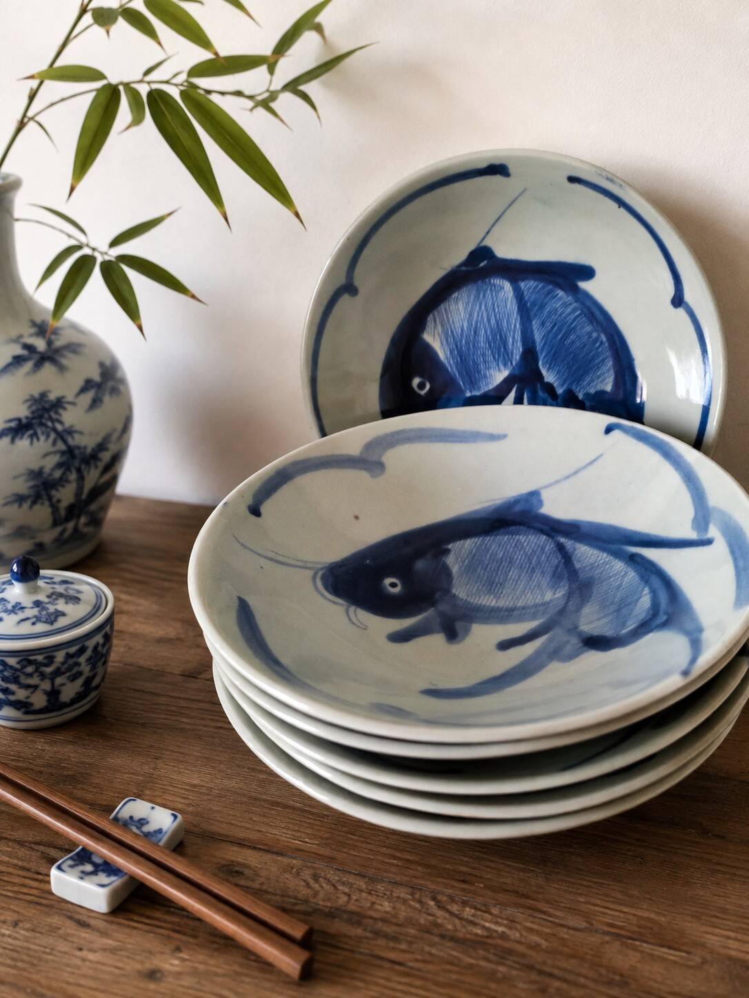 6 assiettes creuses chinoises vintage