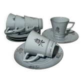 Service à café vintage en fine porcelaine de Tchécoslovaquie – 5 tasse