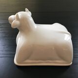 Porcelain cow butter dish