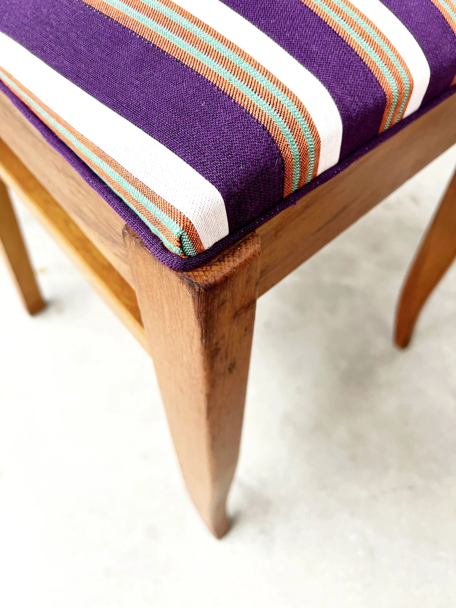 6 striped fabric chairs from the 1950s