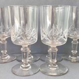 Set 6 cut crystal wine glasses
