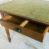Wood and ceramic farm table