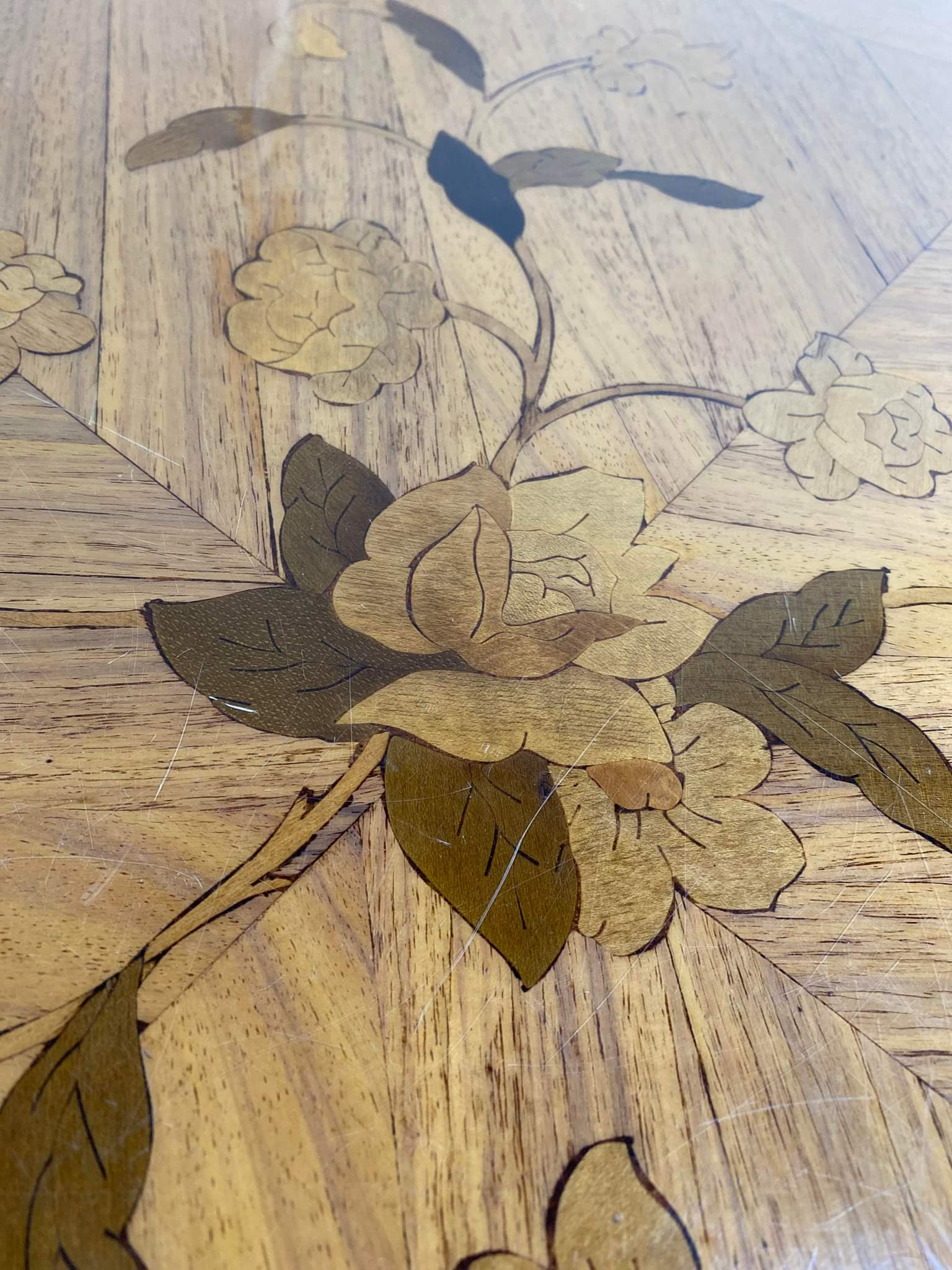 Side table marquetry in rosewood