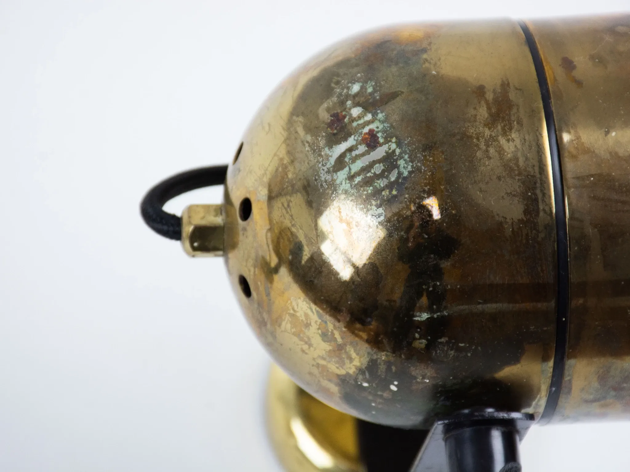 Pair of Vintage Gold-Toned Tube-Style Wall Spotlights With Patina