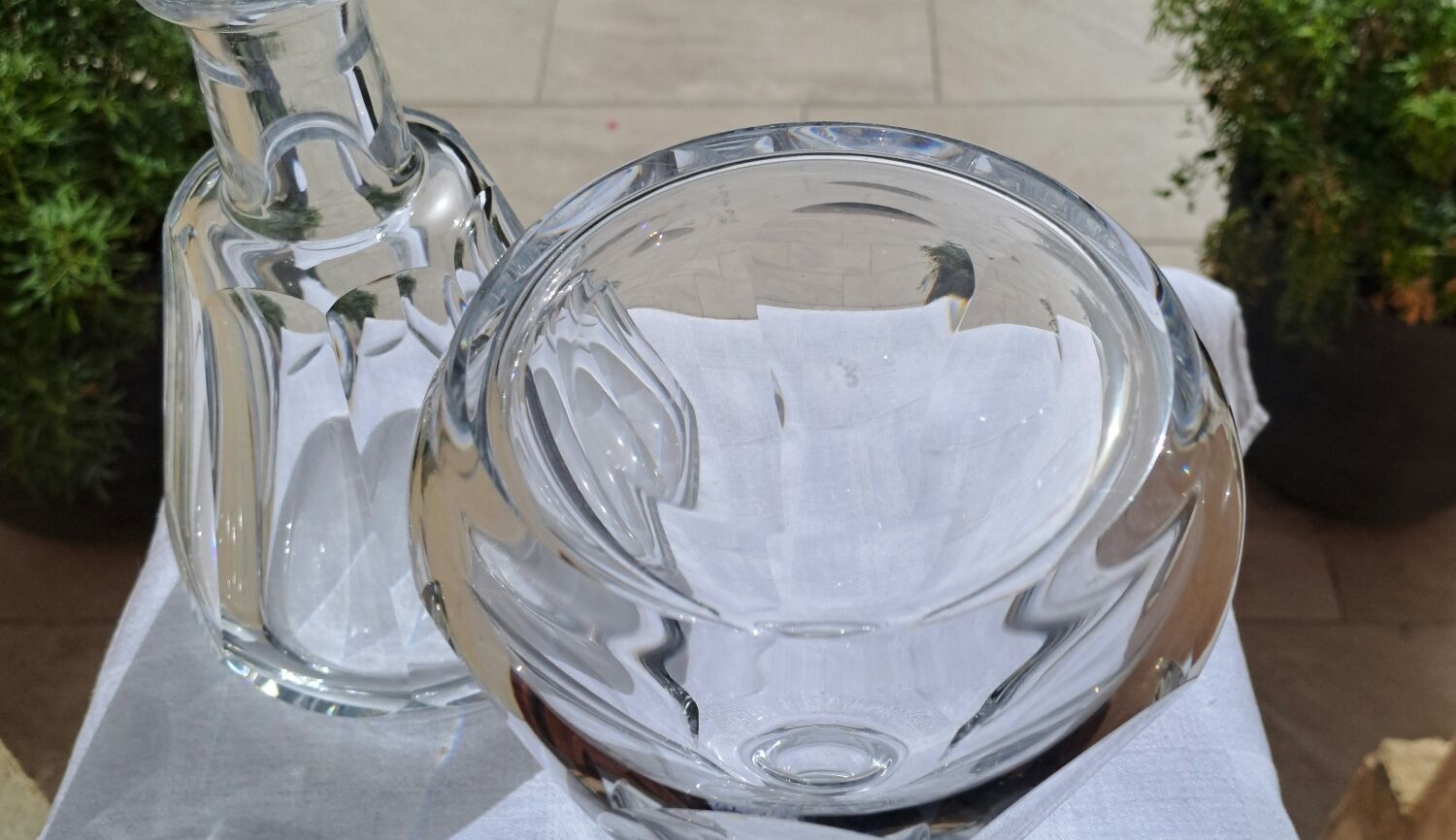 Pair of Baccarat crystal decanters, Harcourt Talleyrand model, signed