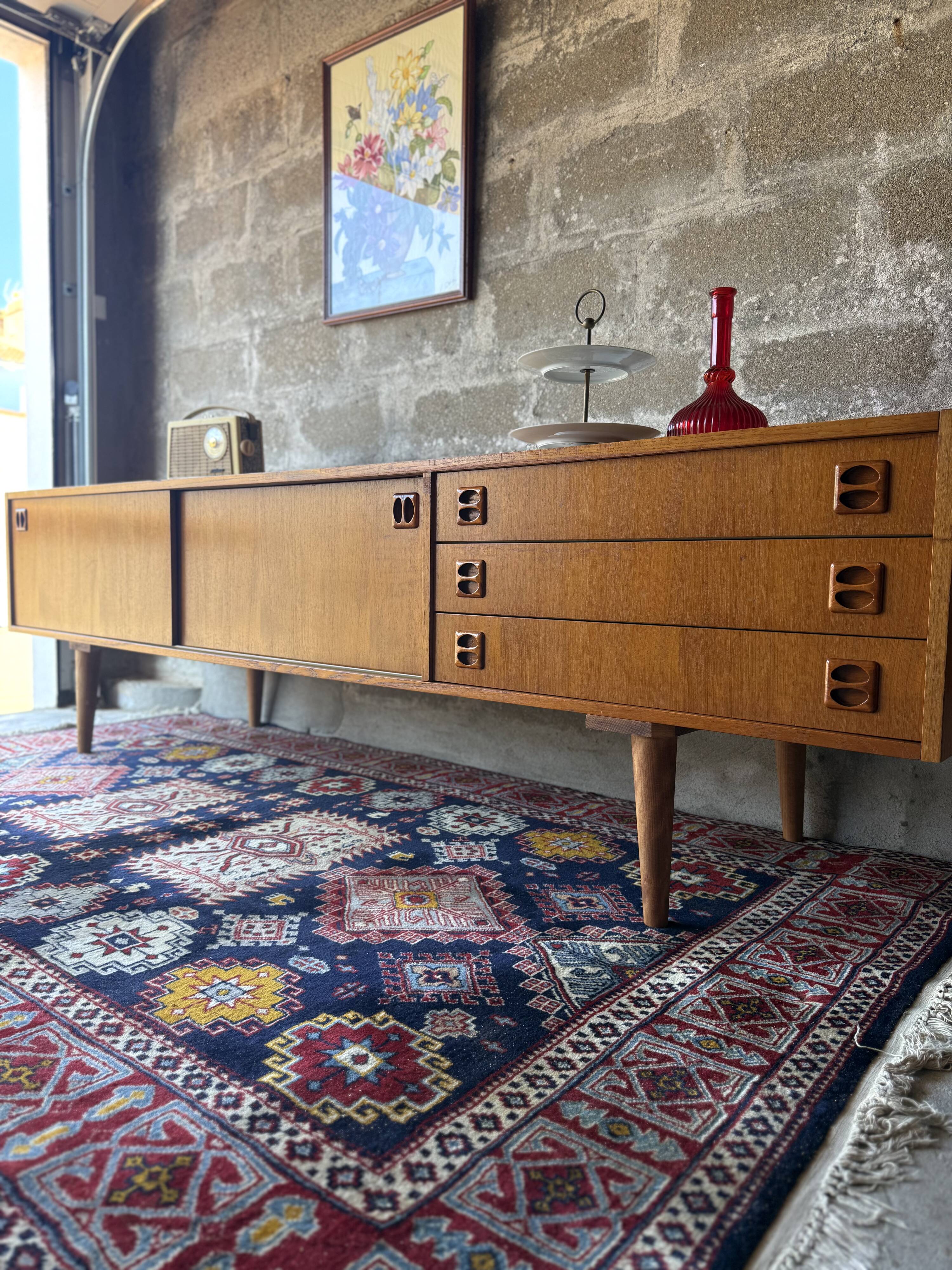 Vintage Scandinavian teak sideboard, 1970.