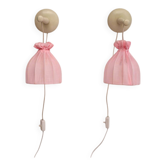 Pair of 1950s Scandinavian wooden sconces