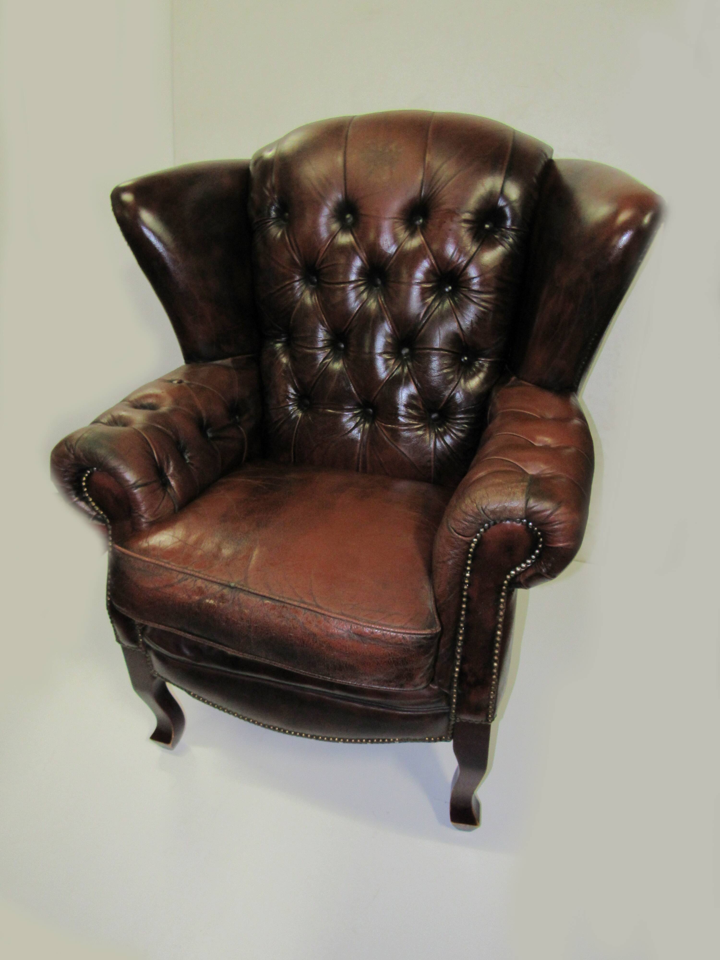 Leather faux chocolate armchair