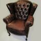 Leather faux chocolate armchair