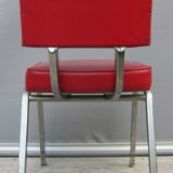 Chair vintage red leatherette chrome feet