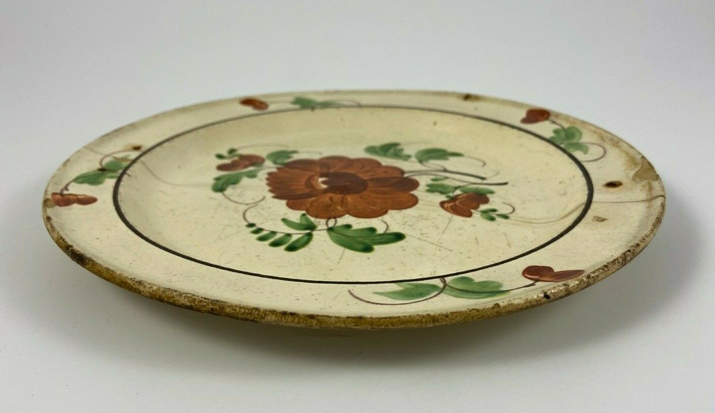 Assiette forges les eaux decor floral fin XVIII debut XIXeme