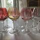 Crystal Colour Verres X8 1970s Vintage Service Engraved 16 cm