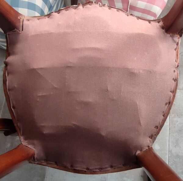 Paire Anciennes Chaises Rocaille Assises Velours /Bois Sculpté