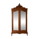 Antique two-door mirror wardrobe Louis XV in wood