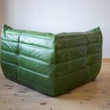 Ensemble de salon Togo en cuir vert, signé Michel Ducaroy pour Ligne Roset, 1979, ensemble de 5 pièces