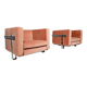 Peach pink velvet chaise longues by Luigi Caccia Dominioni for Azucena, 1960s.