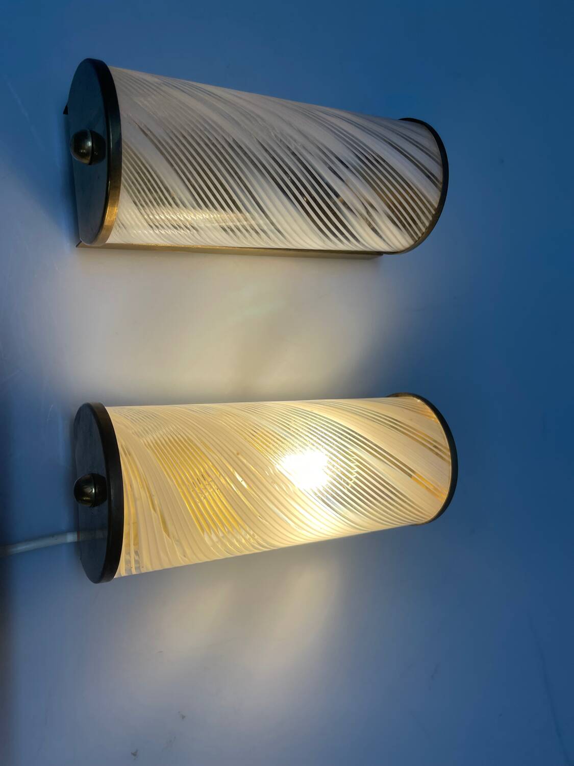 Appliques en verre de Murano en laiton, ensemble de 2