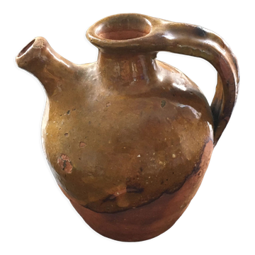 Cruche artisanale partiellement émaillée