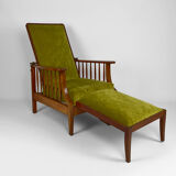 Morris armchair in beech and green velvet, United Kingdom, circa 1900
