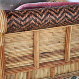 Large Polychrome Rattan Sofa - Orientalist