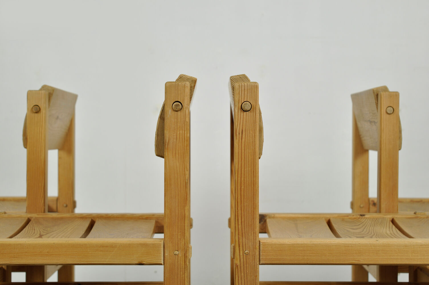 Trybo series pine dining chairs (4) by Edvin Helseth for Stange Bruk, Norway 1960s