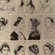 Lithograph on breton headdresses from 1926 (Finistère Morbihan Loire Inférieure)