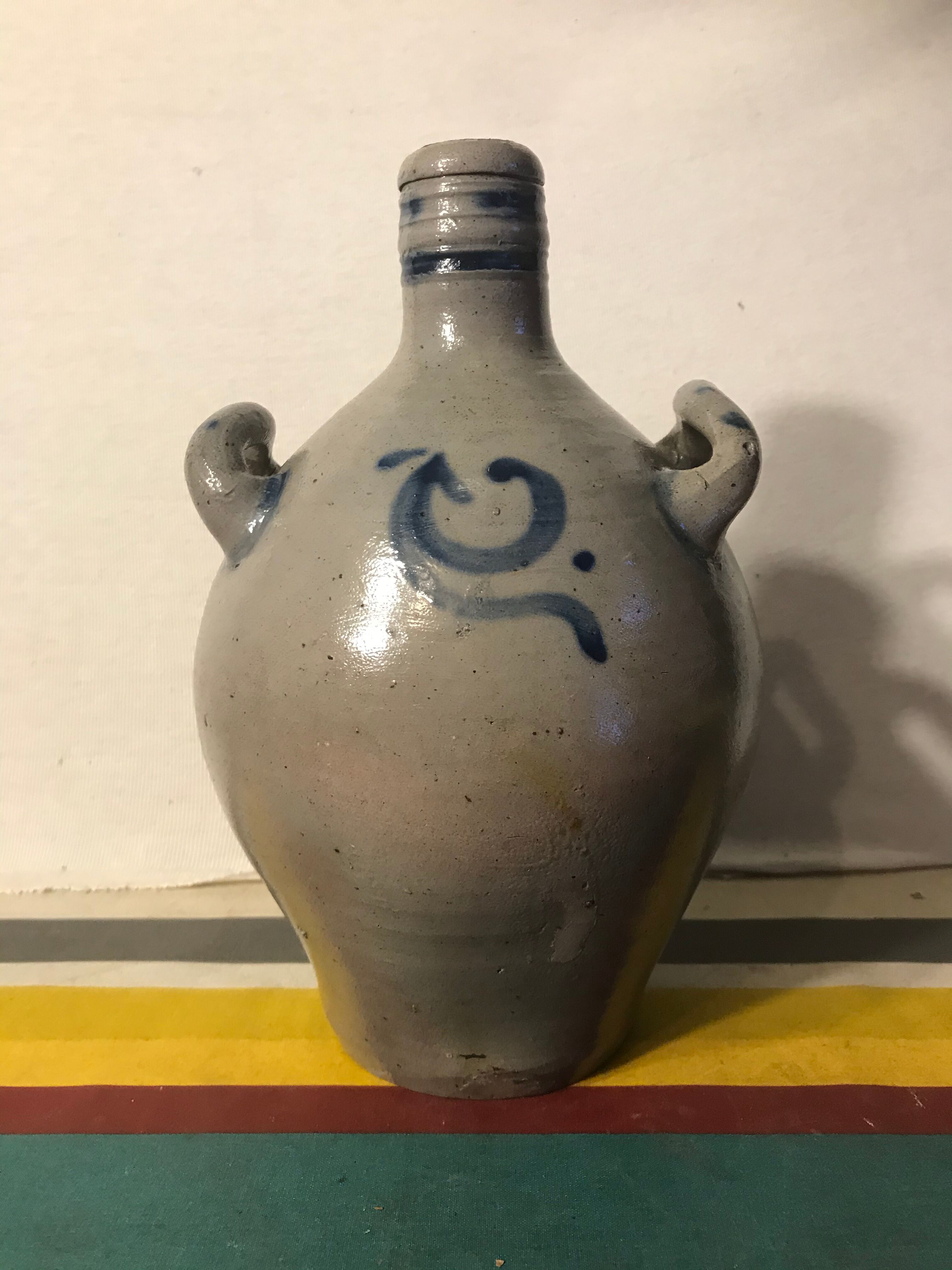 Lot 5 old blue sandstone 3 pots - carafe - vintage decoration tonneau